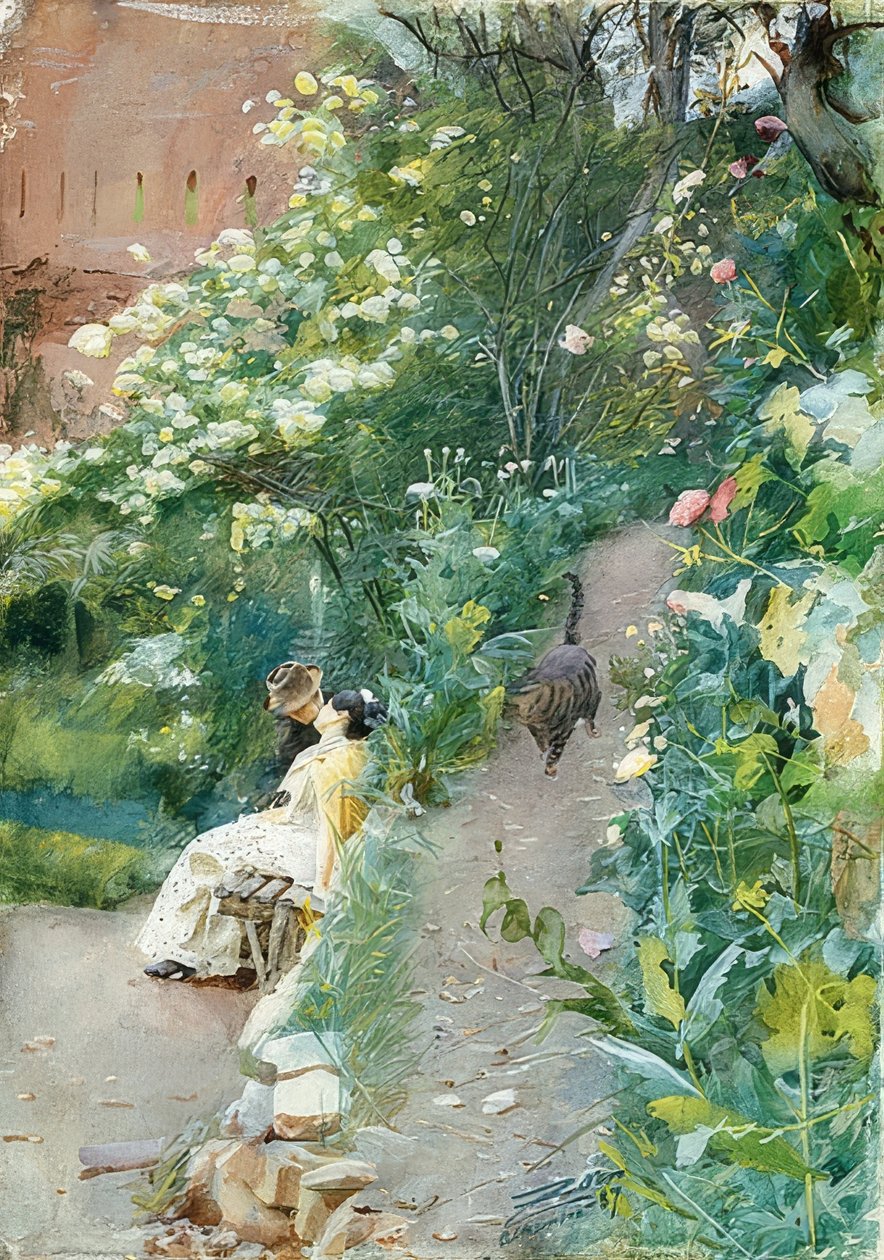 I trädgården på Alhambra. 1887 av Anders Leonard Zorn