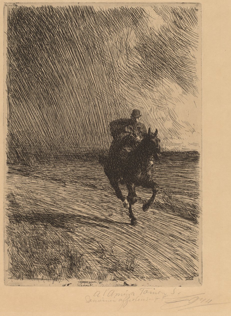 Storm Stormen, 1891. av Anders Leonard Zorn