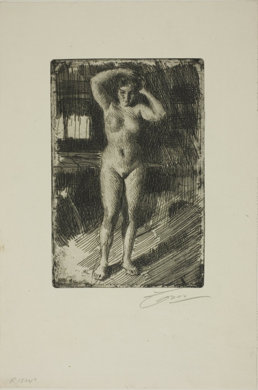 Anna gör sitt hår av Anders Leonard Zorn
