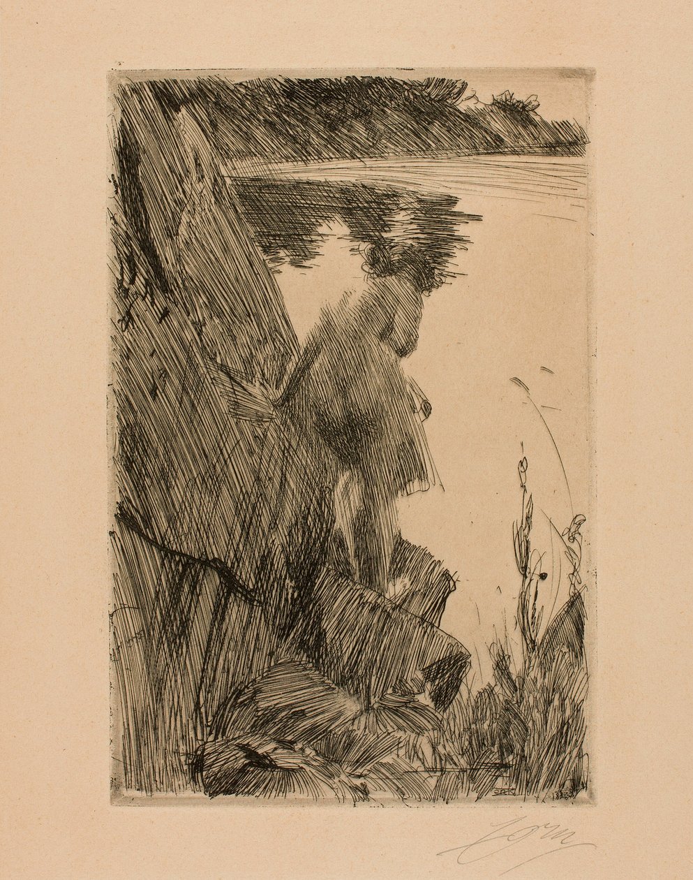 Badande (kväll) III av Anders Leonard Zorn
