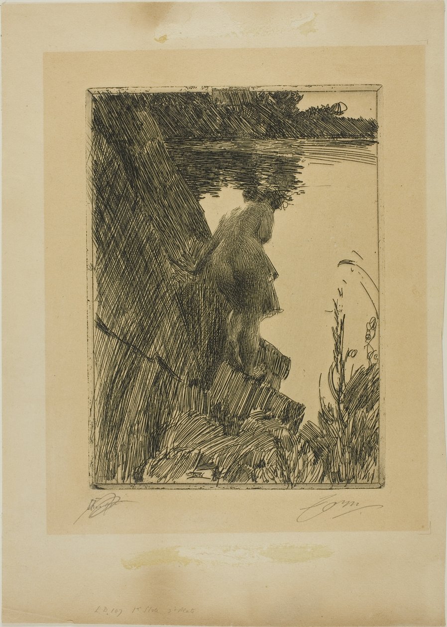 Badare (kväll) II av Anders Leonard Zorn