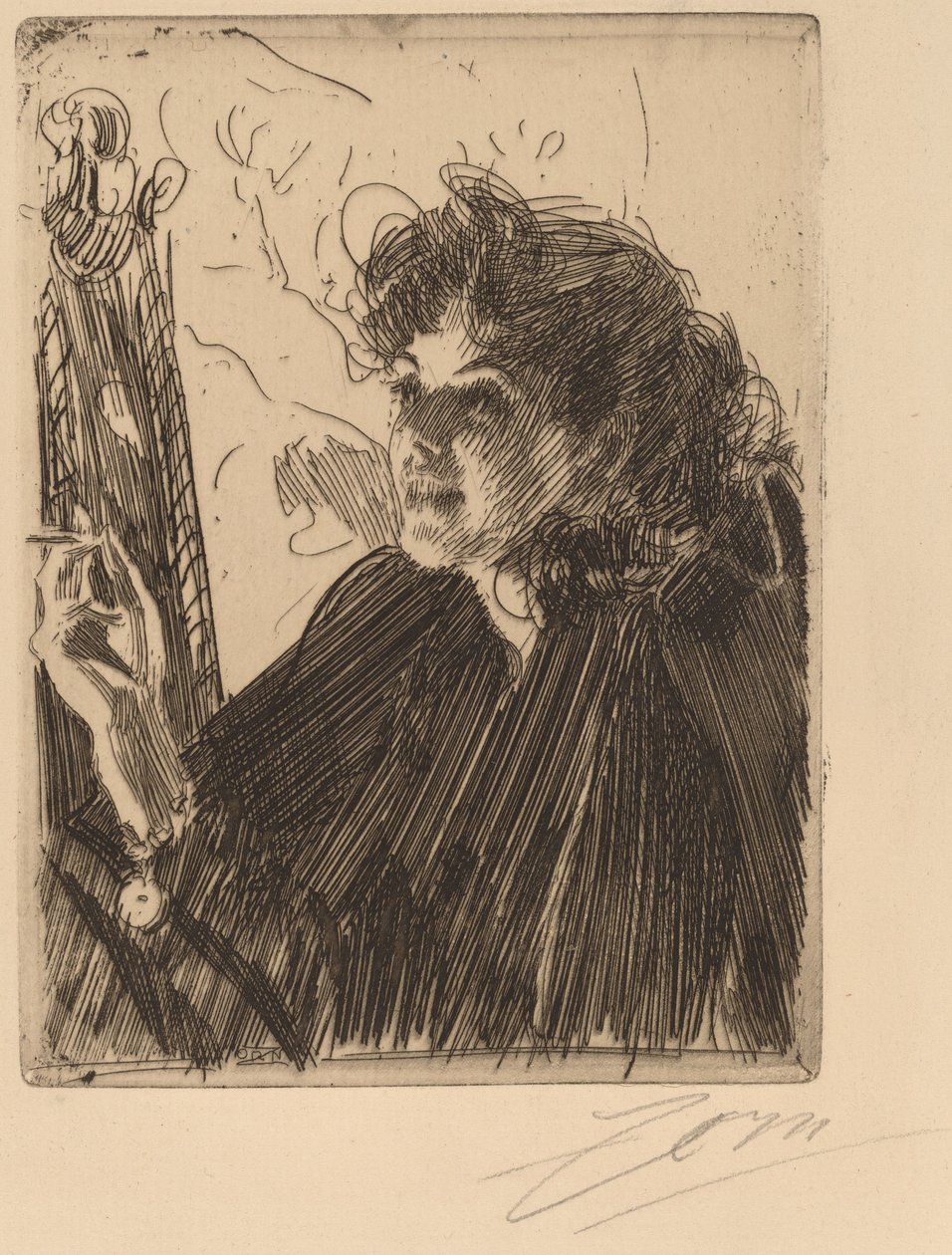 Flicka med cigarett av Anders Leonard Zorn