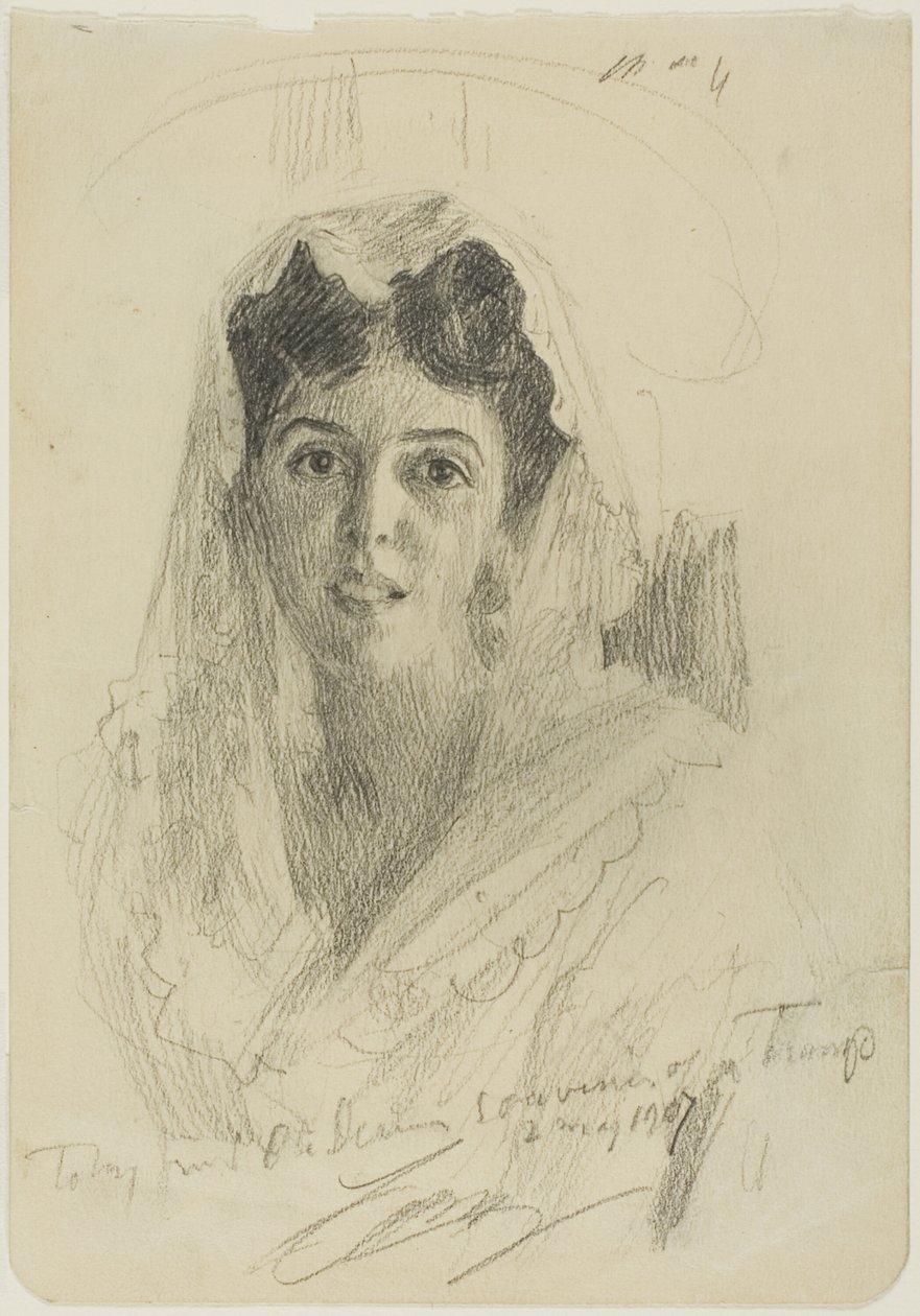 Head of a Woman (en Face) av Anders Leonard Zorn