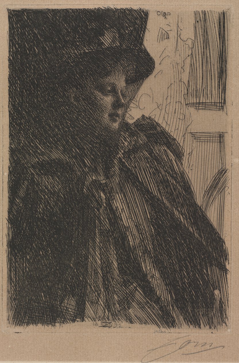 Mme. Olga Bratt av Anders Leonard Zorn