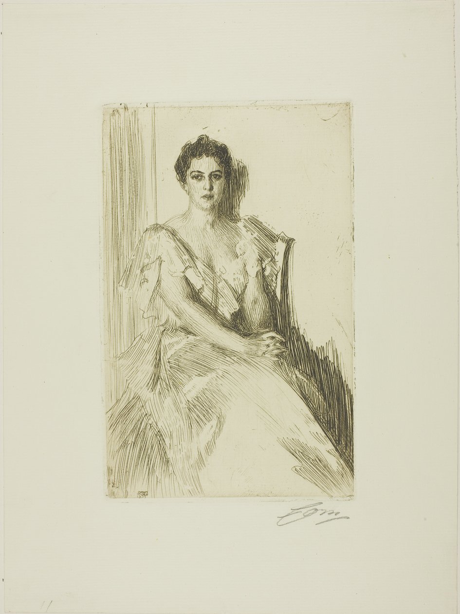 Mrs. Cleveland II av Anders Leonard Zorn