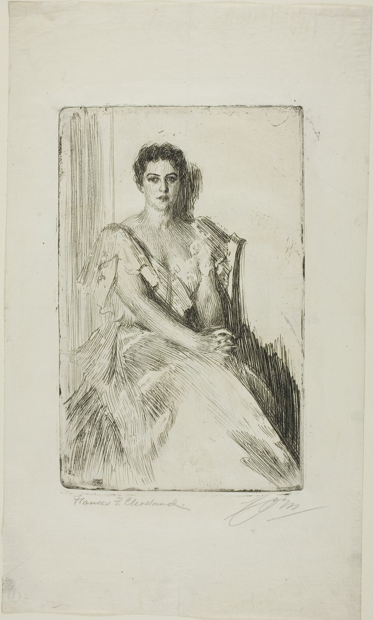 Mrs. Cleveland II av Anders Leonard Zorn