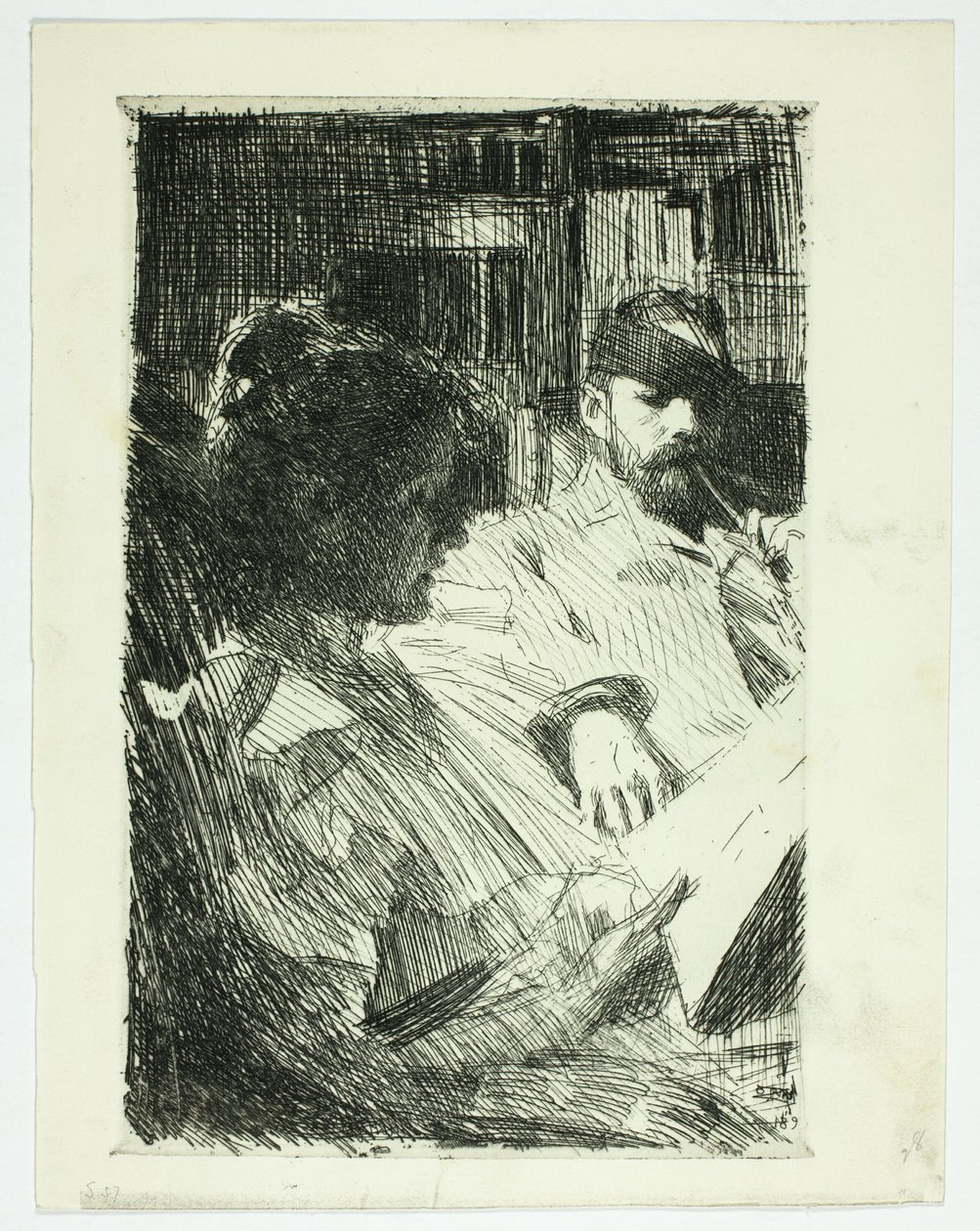 Reading (Mr. och Mrs. Ch. Deering) av Anders Leonard Zorn