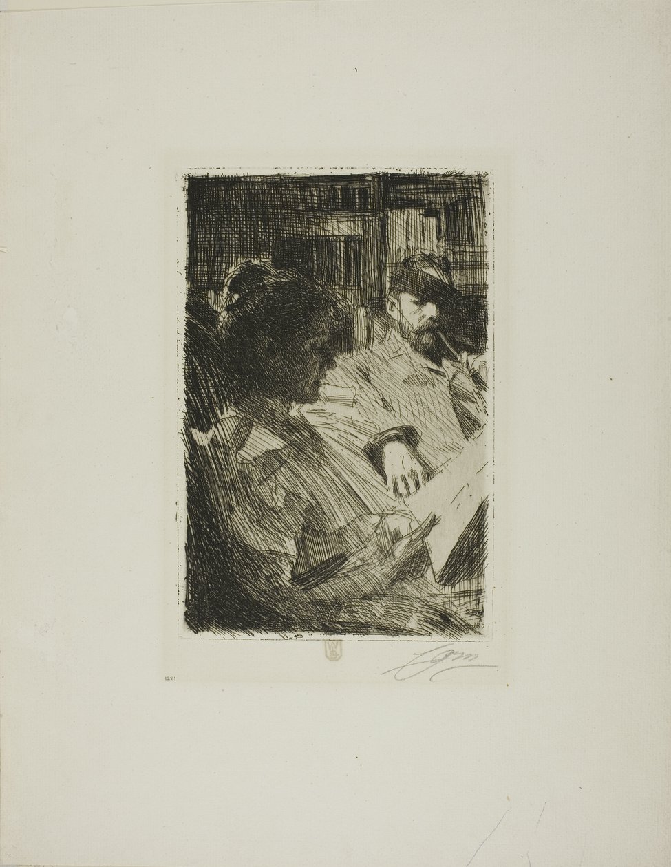 Reading (Mr. och Mrs. Ch. Deering) av Anders Leonard Zorn