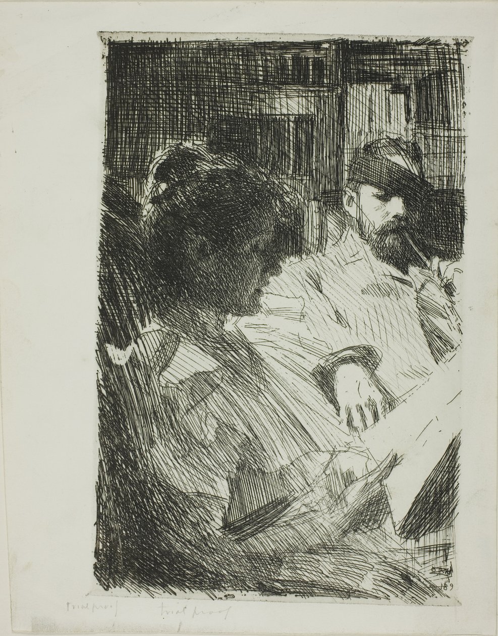 Reading (Mr. och Mrs. Ch. Deering) av Anders Leonard Zorn