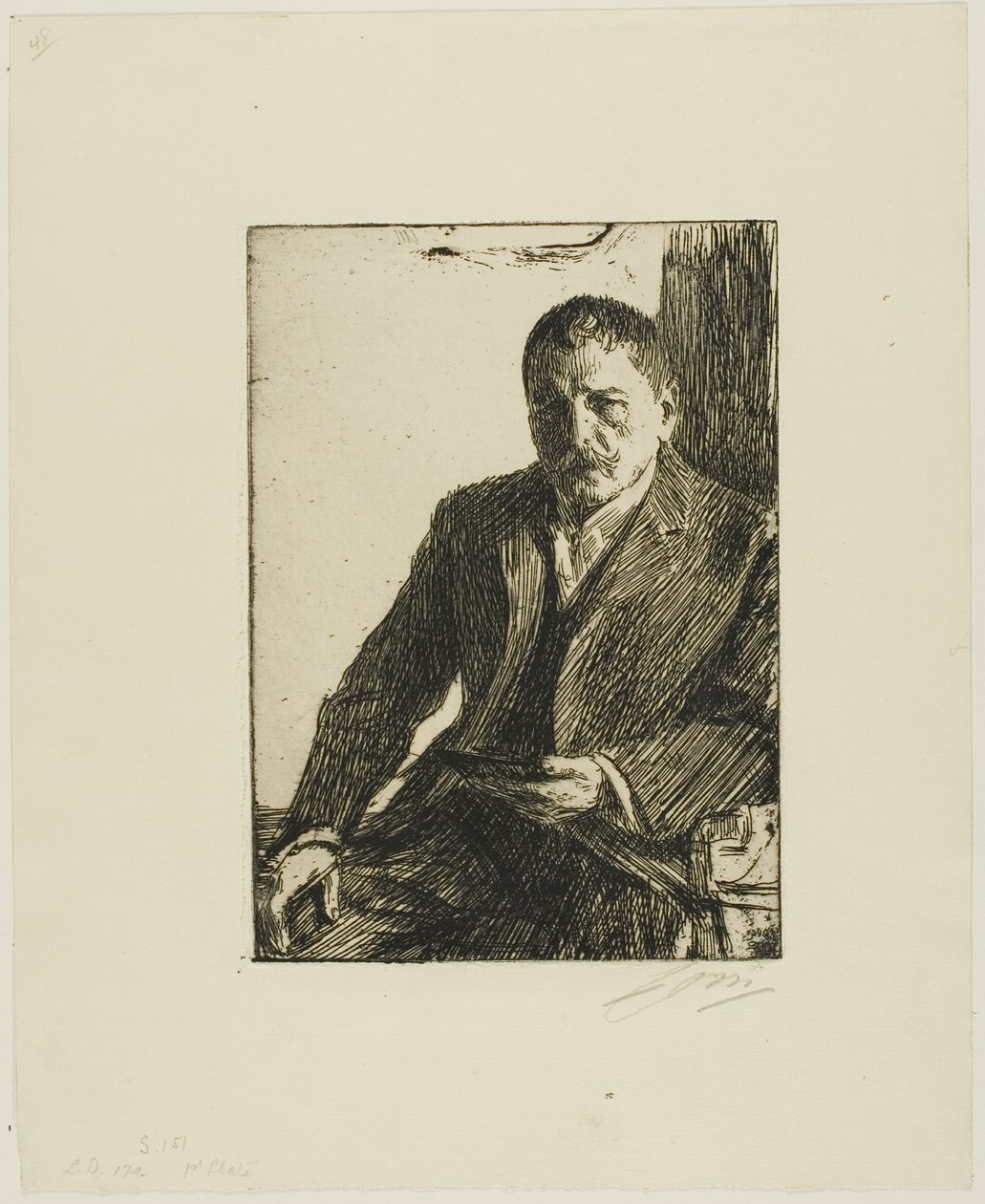 Självporträtt 1904 II av Anders Leonard Zorn