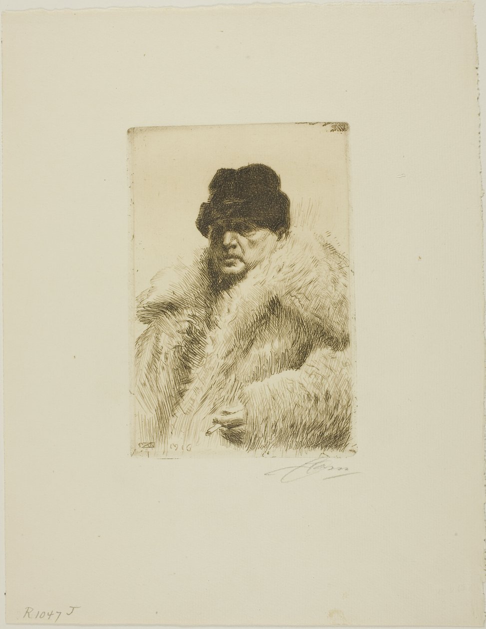 Självporträtt 1916 av Anders Leonard Zorn