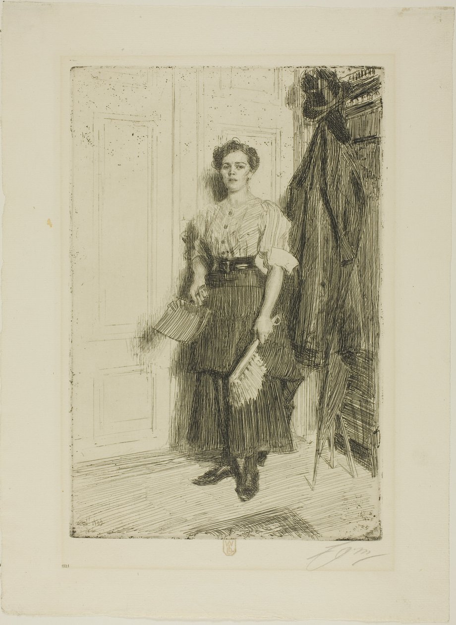 Den nya hembiträdet av Anders Leonard Zorn
