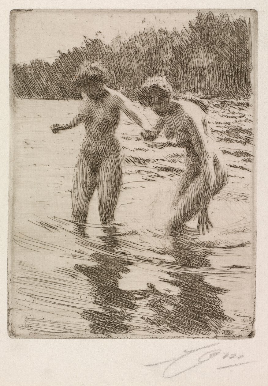 Två badande av Anders Leonard Zorn