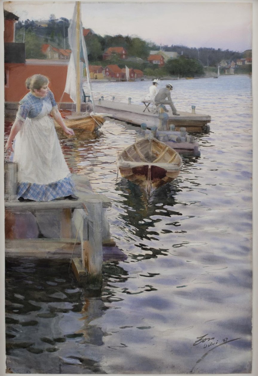 Vågor som slår av Anders Leonard Zorn