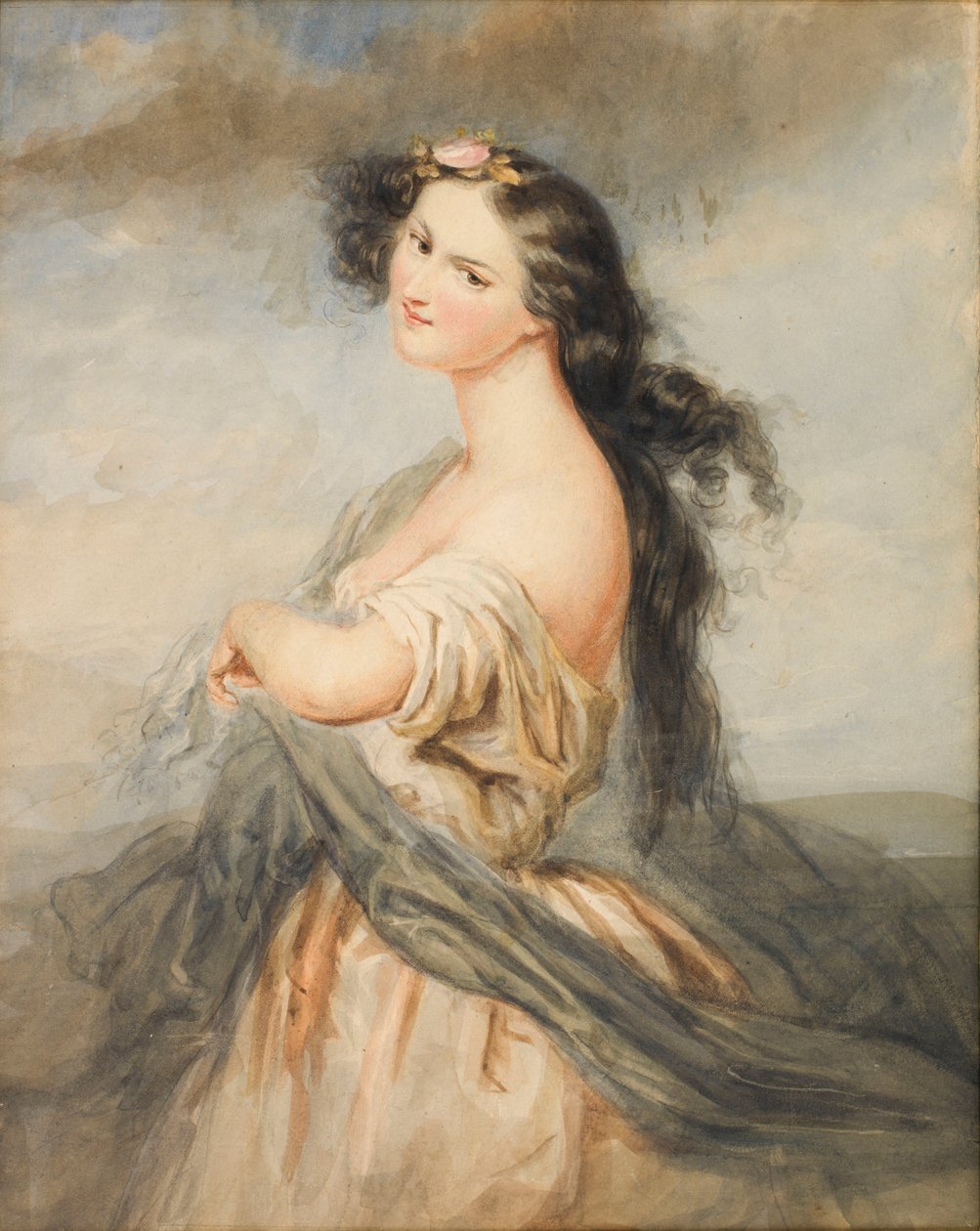 Porträtt av Juliette Drouet 1806-1883. av André Charles Voillemot