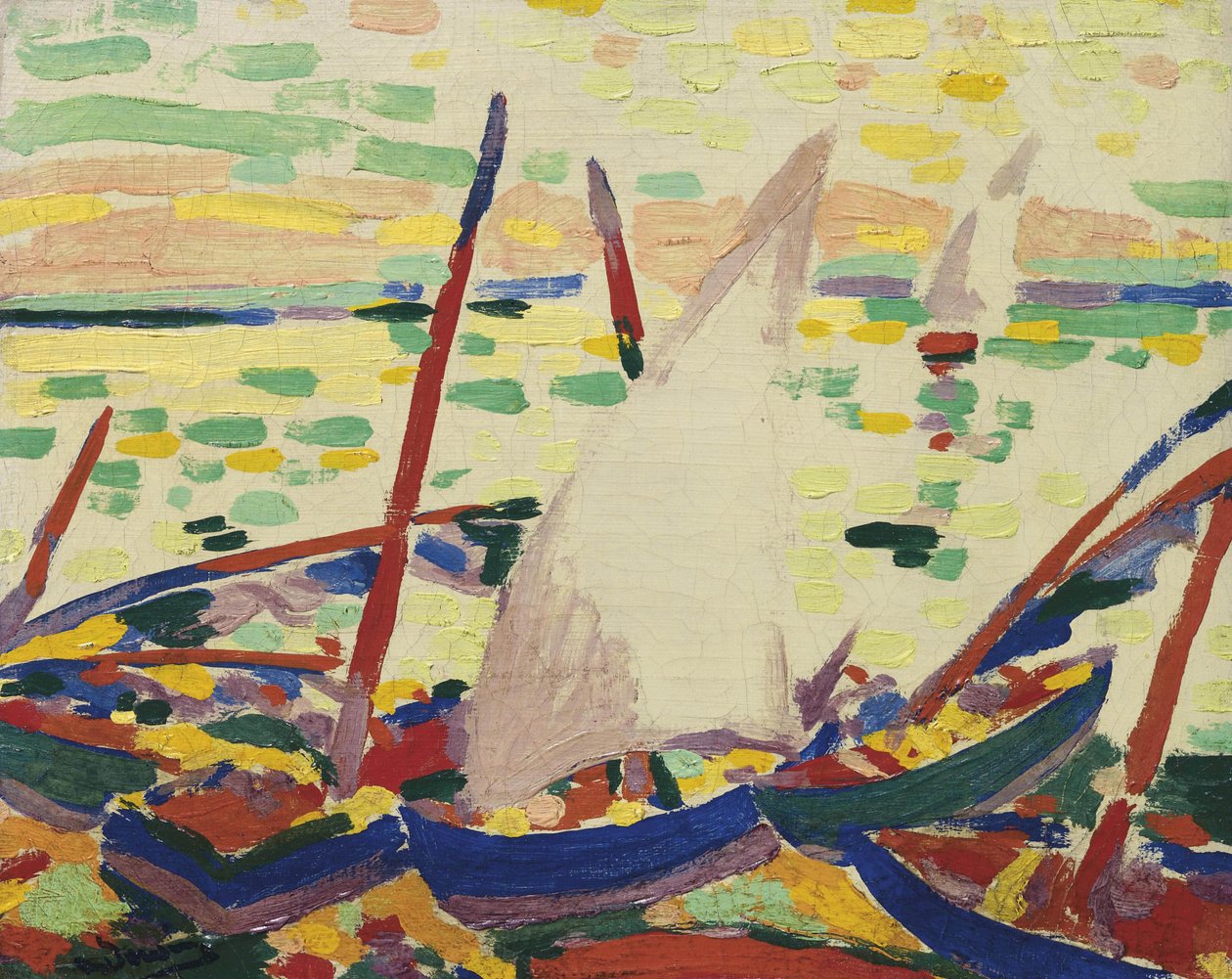 Båtar på stranden vid Collioure av Andre Derain
