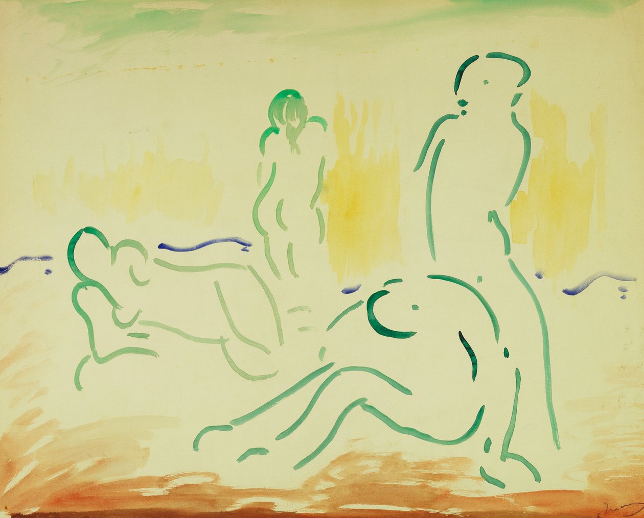 Badande; Baigneuses av Andre Derain