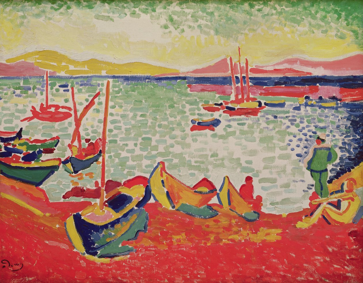 Båtar i hamnen i Collioure av Andre Derain