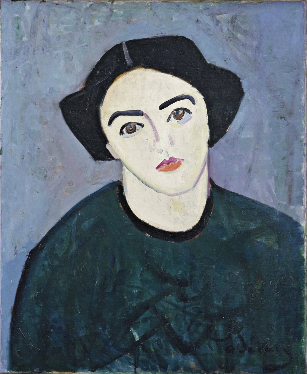 Madame Derain i grönt av Andre Derain