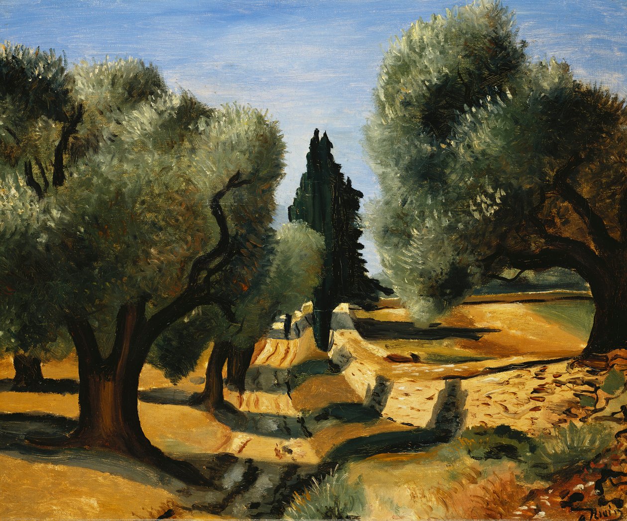 Olivträd i Provence; Oliviers en Provence av Andre Derain