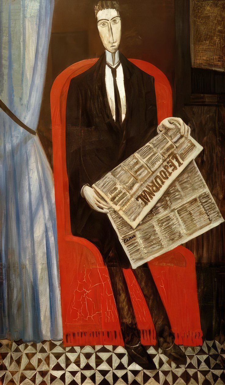 Porträtt av en för tidningen okänd man av Andre Derain