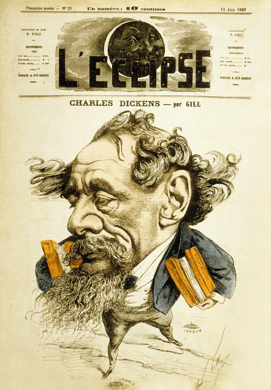 Den engelske författaren Charles Dickens av Andre Gill