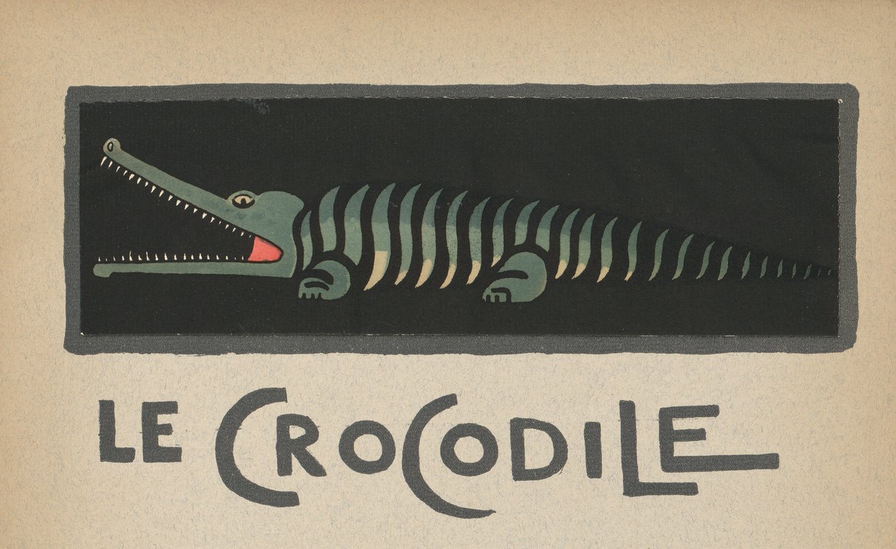 Le Crocodile" Barnillustration av en krokodil av Andre Helle
