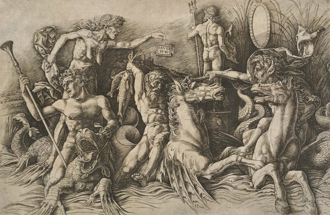 The Battle of the Sea Gods (the Left Half) av Andrea Mantegna