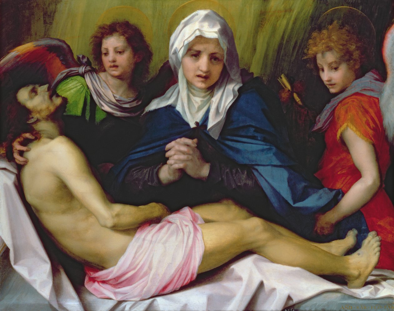 Kristi klagesang, c.1519-20 (panel) swed av Andrea del Sarto