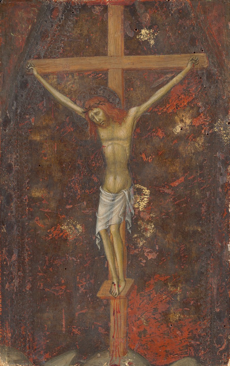 The Crucifixion (omvänd), c.1415 (tempera på panel) av Andrea di Bartolo