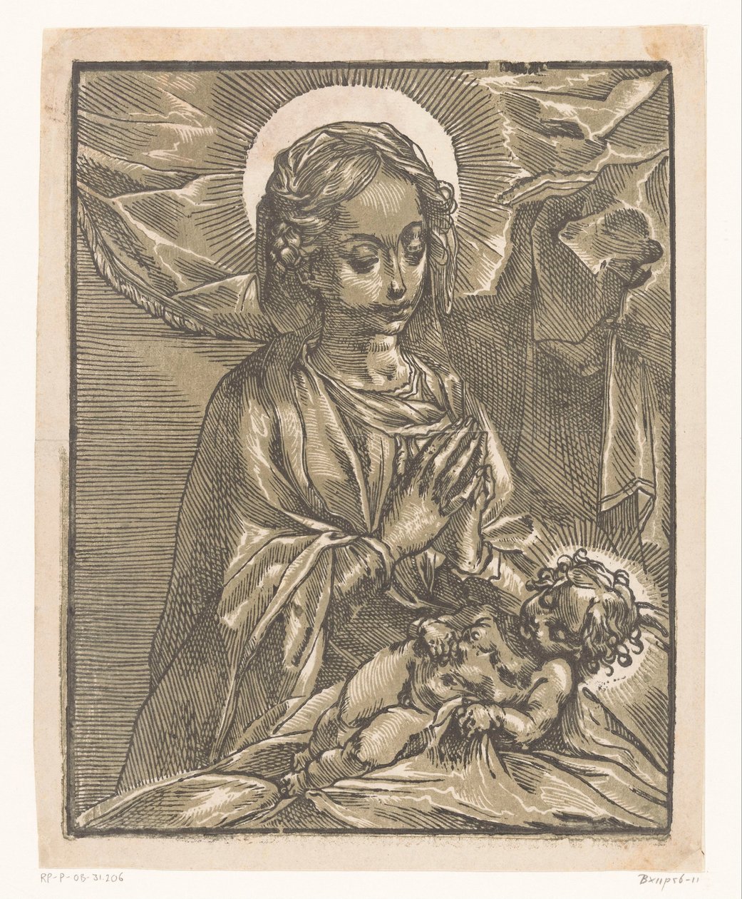 Maria avgudar Kristusbarnet av Andrea Andreani