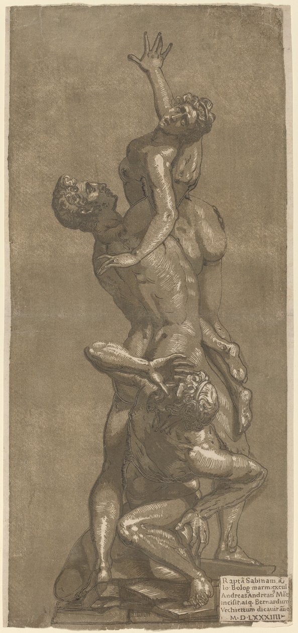 En sabins våldtäkt, 1584. av Andrea Andreani