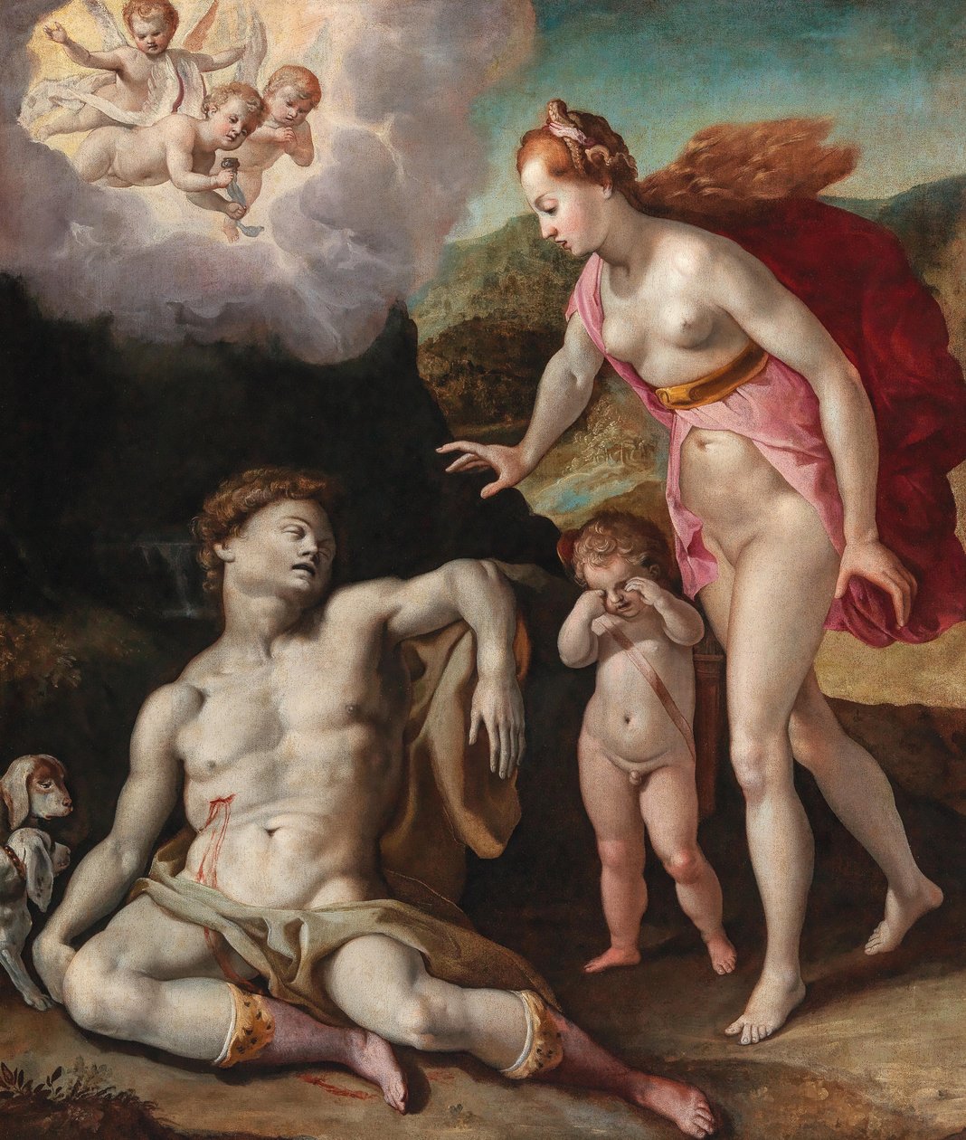 Venus sörjer Adonis död av Andrea Boscoli
