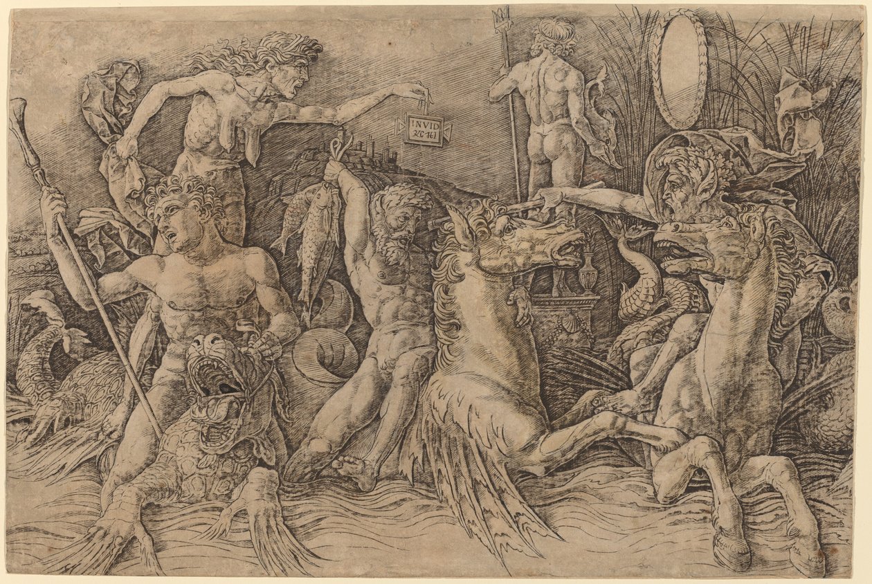 Battle of the Sea Gods [vänster halva] av Andrea Mantegna