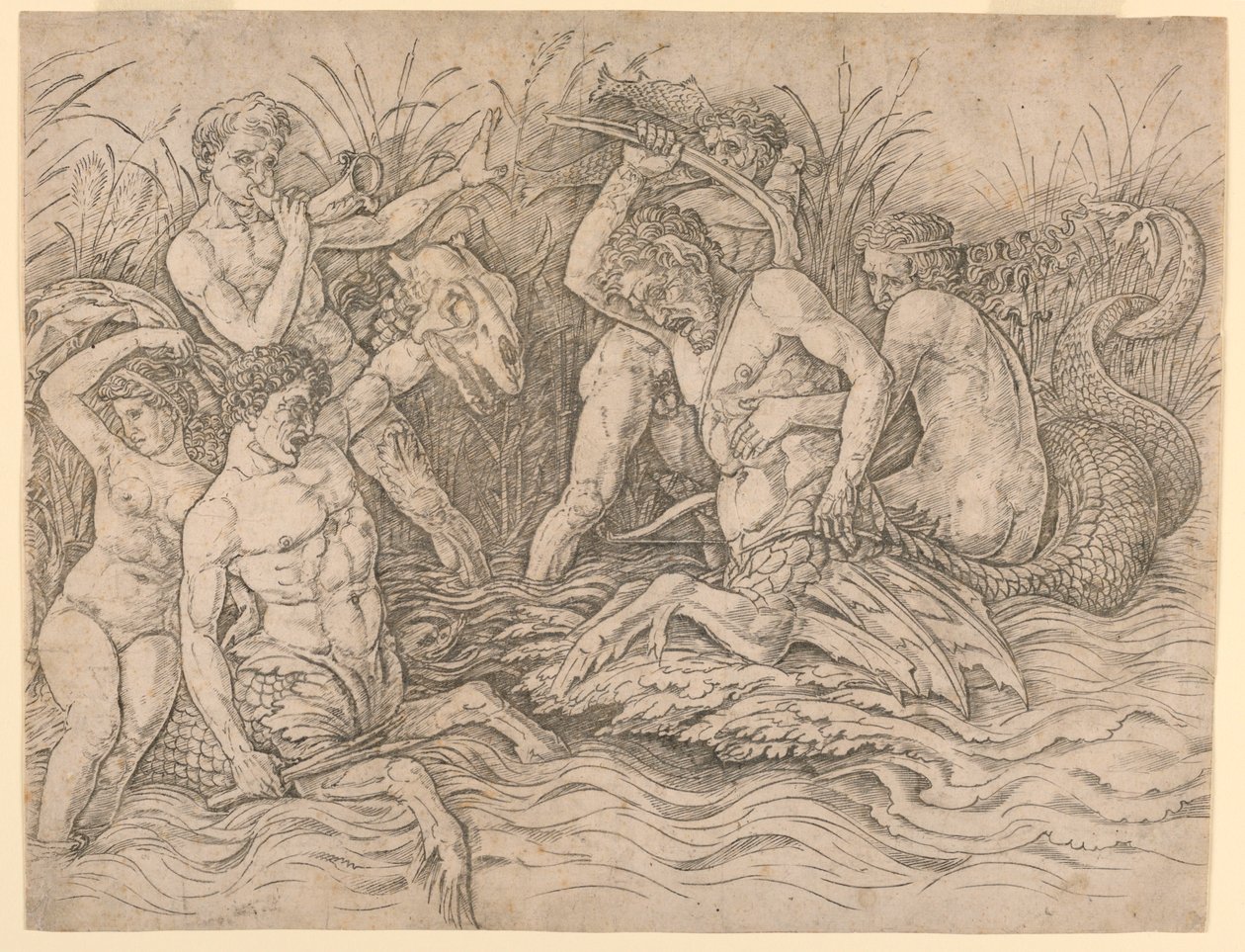 Battle of the Sea Gods, högra halvan av Andrea Mantegna