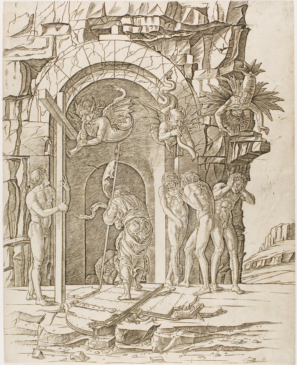 Nedstigning till Limbo av Andrea Mantegna