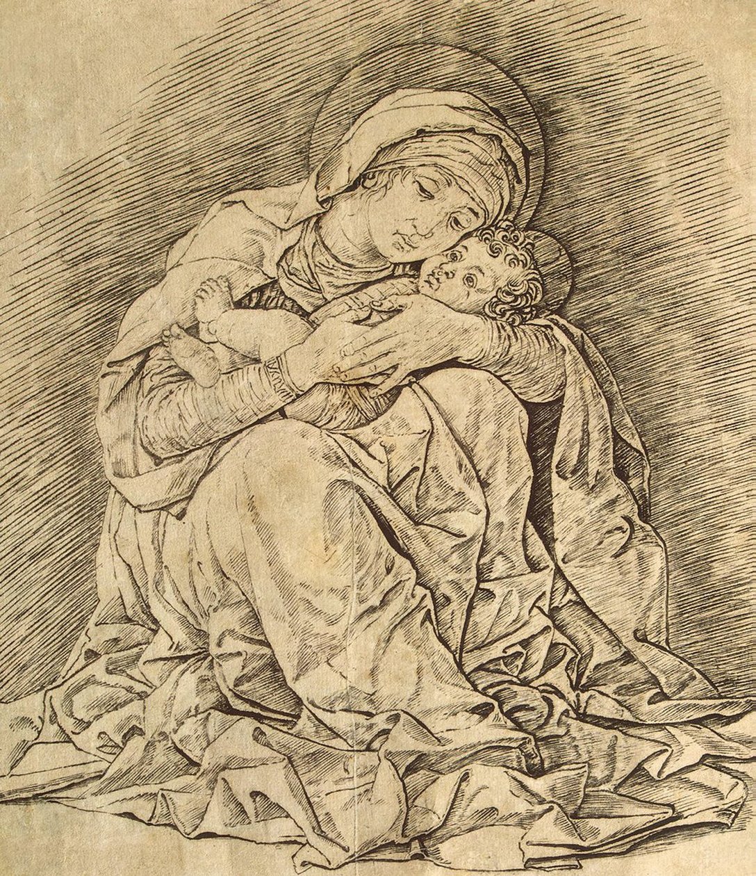 Jungfru och barn av Andrea Mantegna