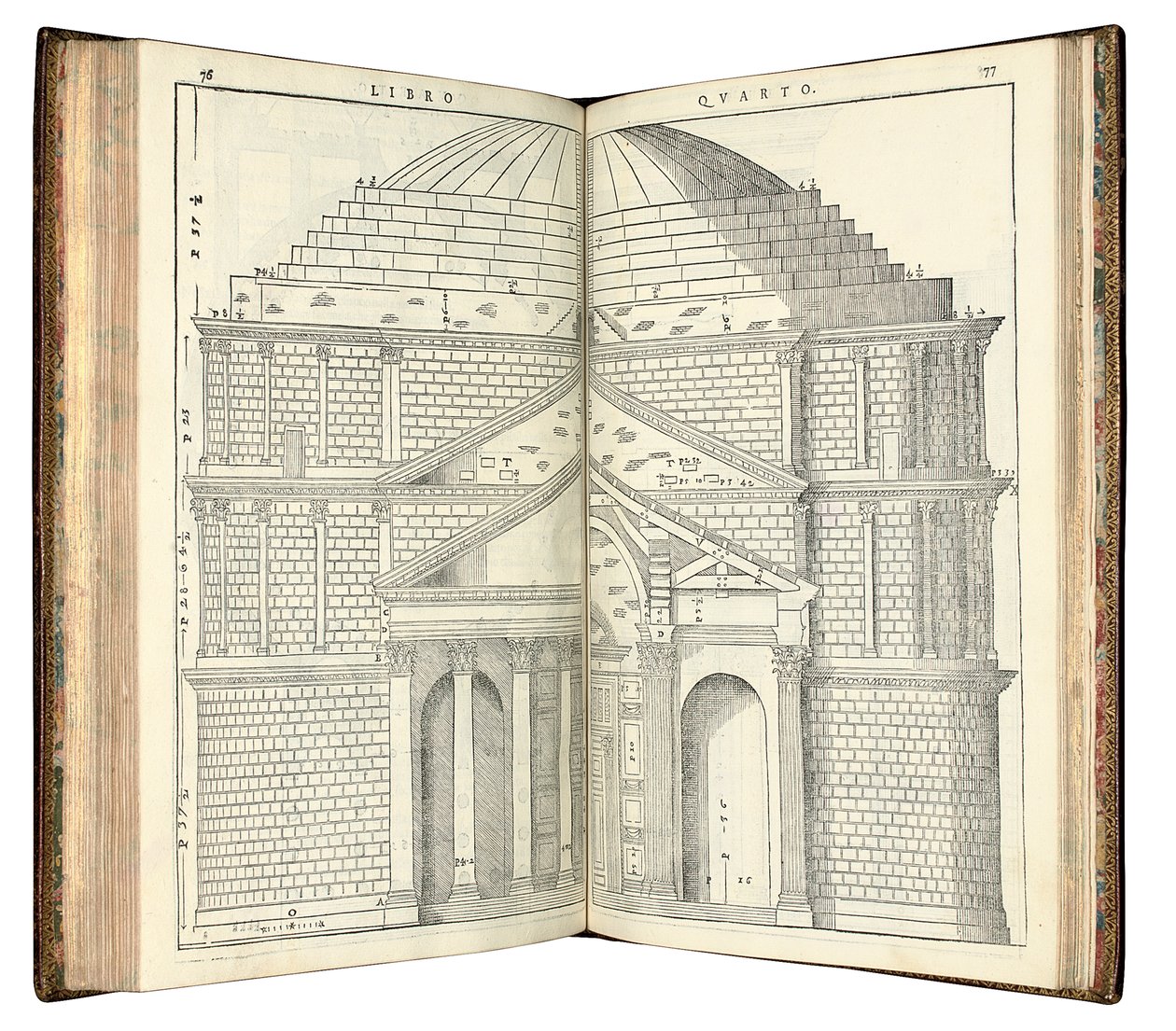 Två vyer av Pantheon, 1570 av Andrea Palladio