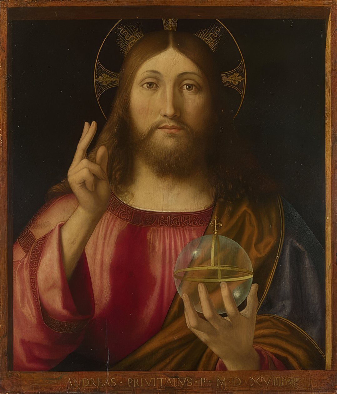 Världens frälsare (Salvator Mundi). 1519 av Andrea Previtali