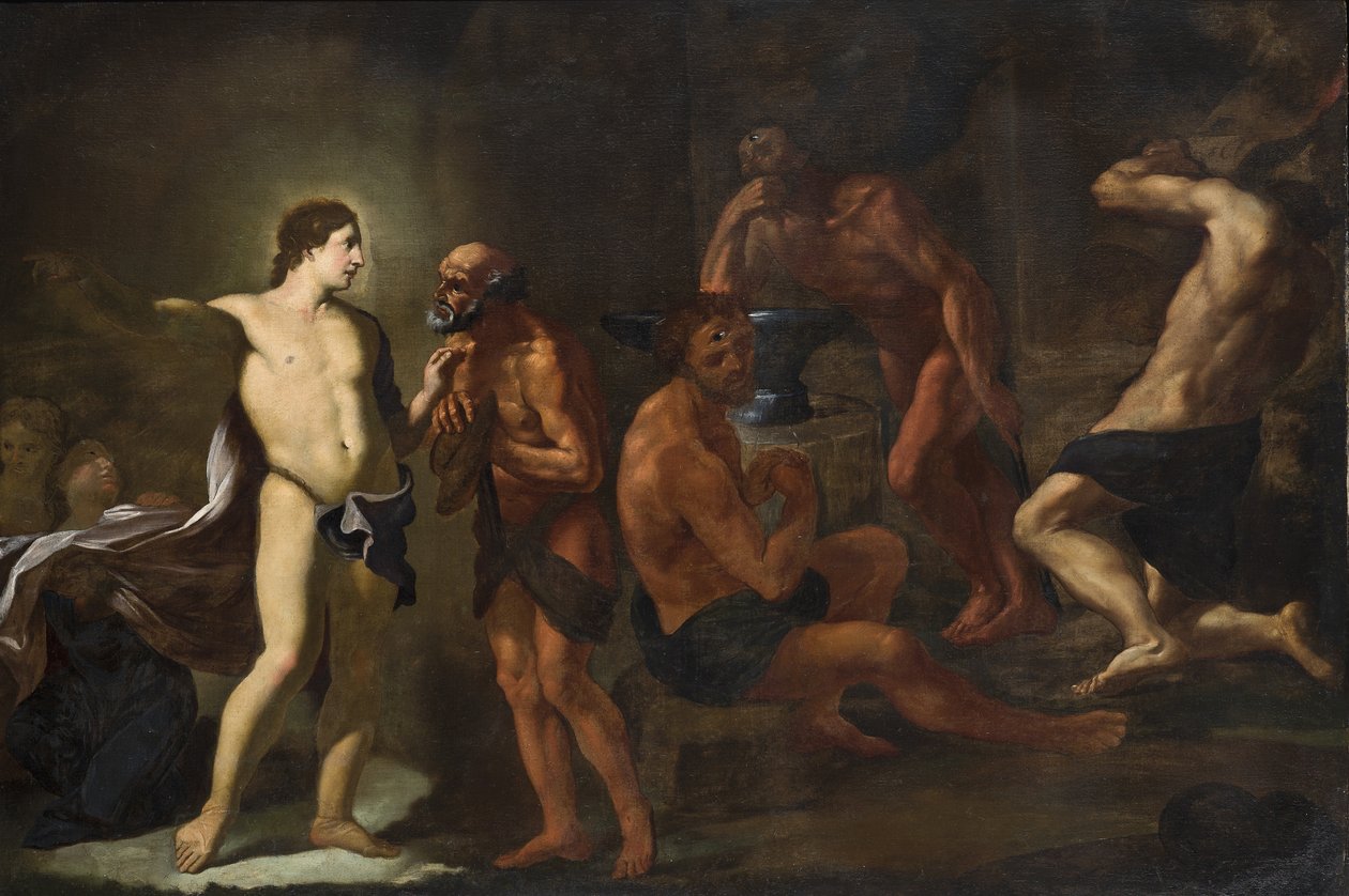 Apollo i Vulcans smedja av Andrea Sacchi