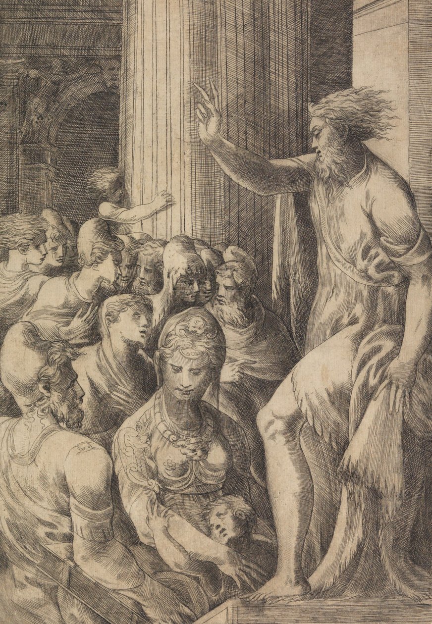 St Paul Preaching i Aten, ca. 1548-53. av Andrea Schiavone