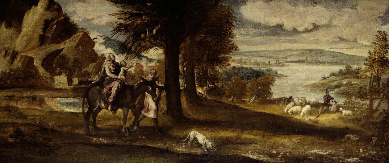 Flygningen till Egypten, 154050. av Andrea Schiavone