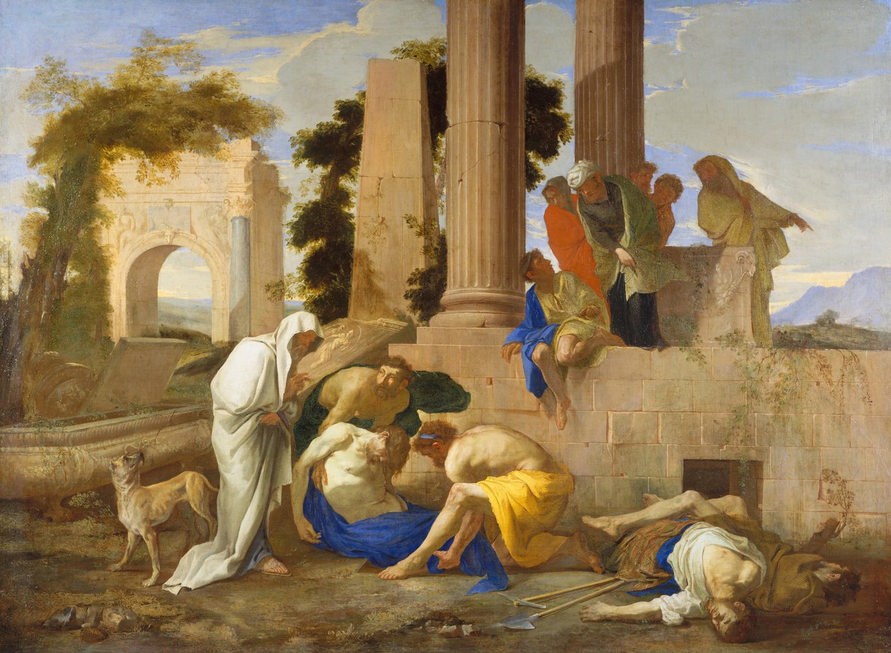 Tobit begraver de döda, 1640-talet. av Andrea di Lione