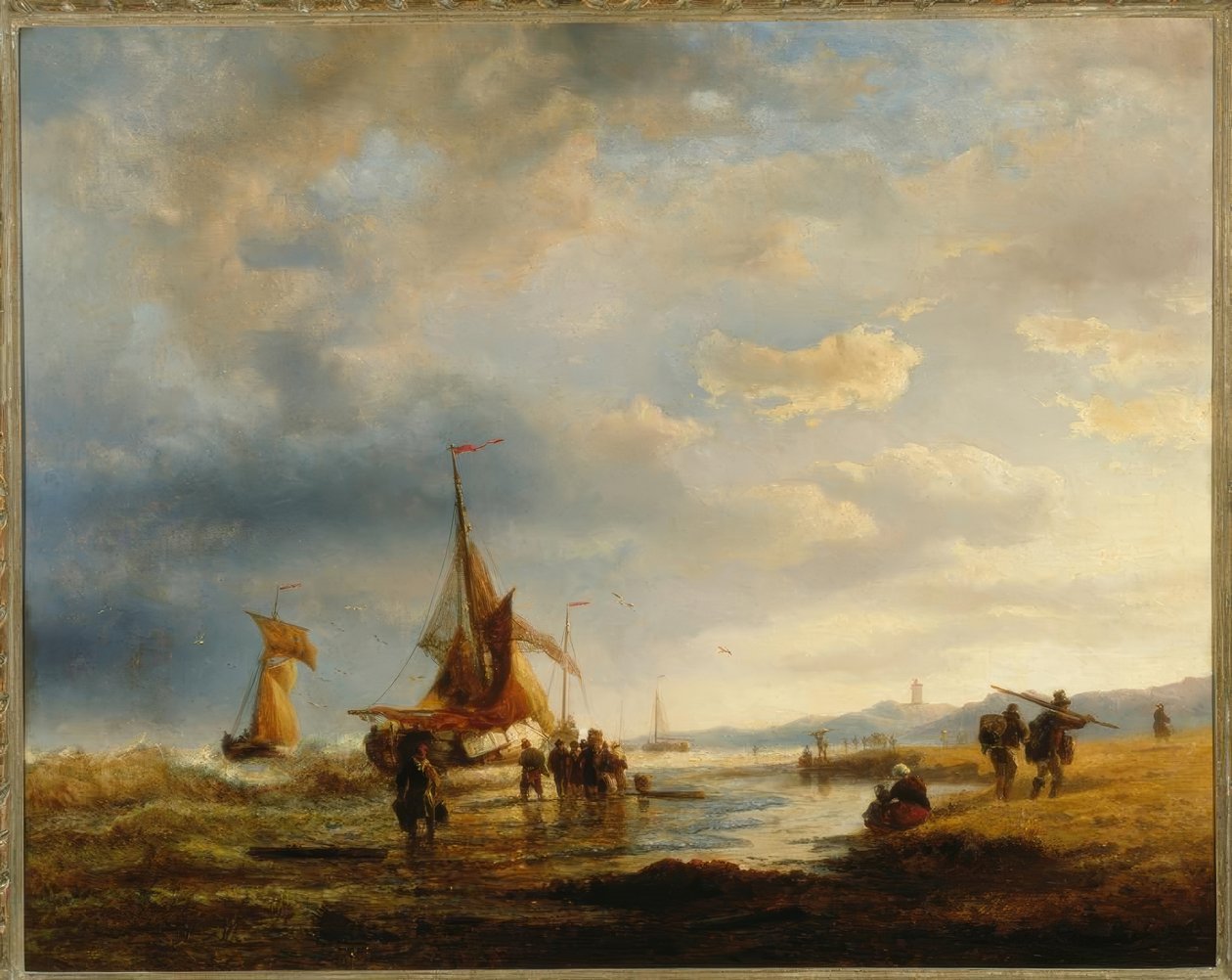 A.Achenbach, fiskare på stranden av Andreas Achenbach