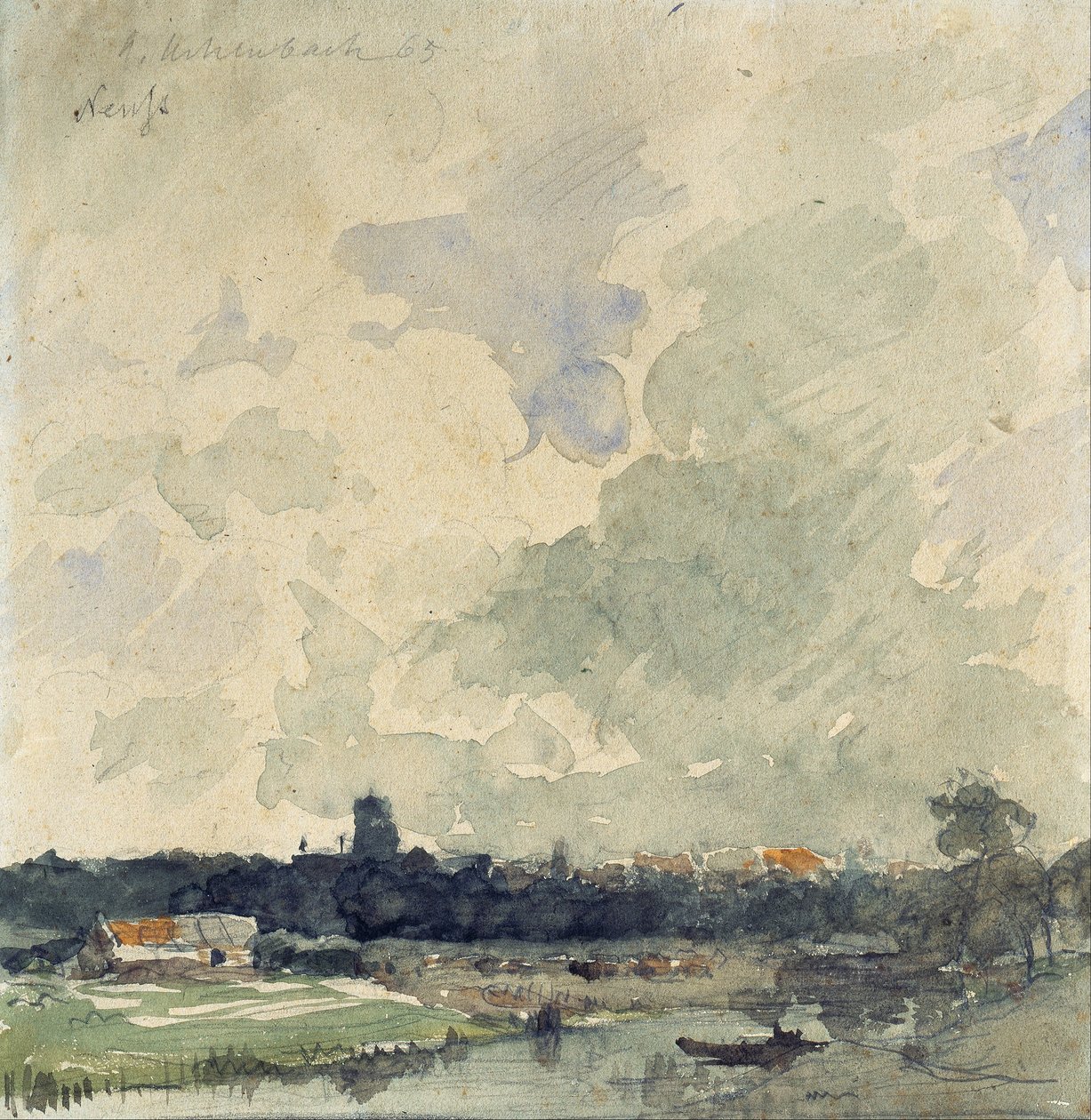 Utsikt över Neuss av Andreas Achenbach