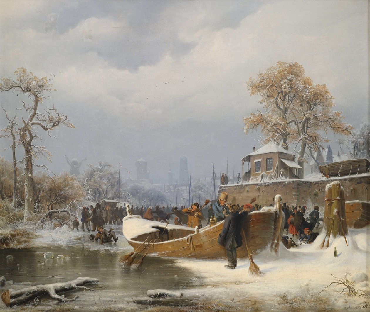 Vinterbåtbrygga av Andreas Achenbach