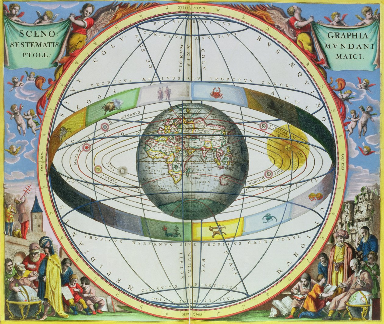 Karta över kristna konstellationer, från puben "The Celestial Atlas, or The Harmony of the Universe" (Atlas coelestis seu harmonia macrocosmica). av Joannes Janssonius, Amsterdam, 1660-61 (handfärgad sv av Andreas Cellarius