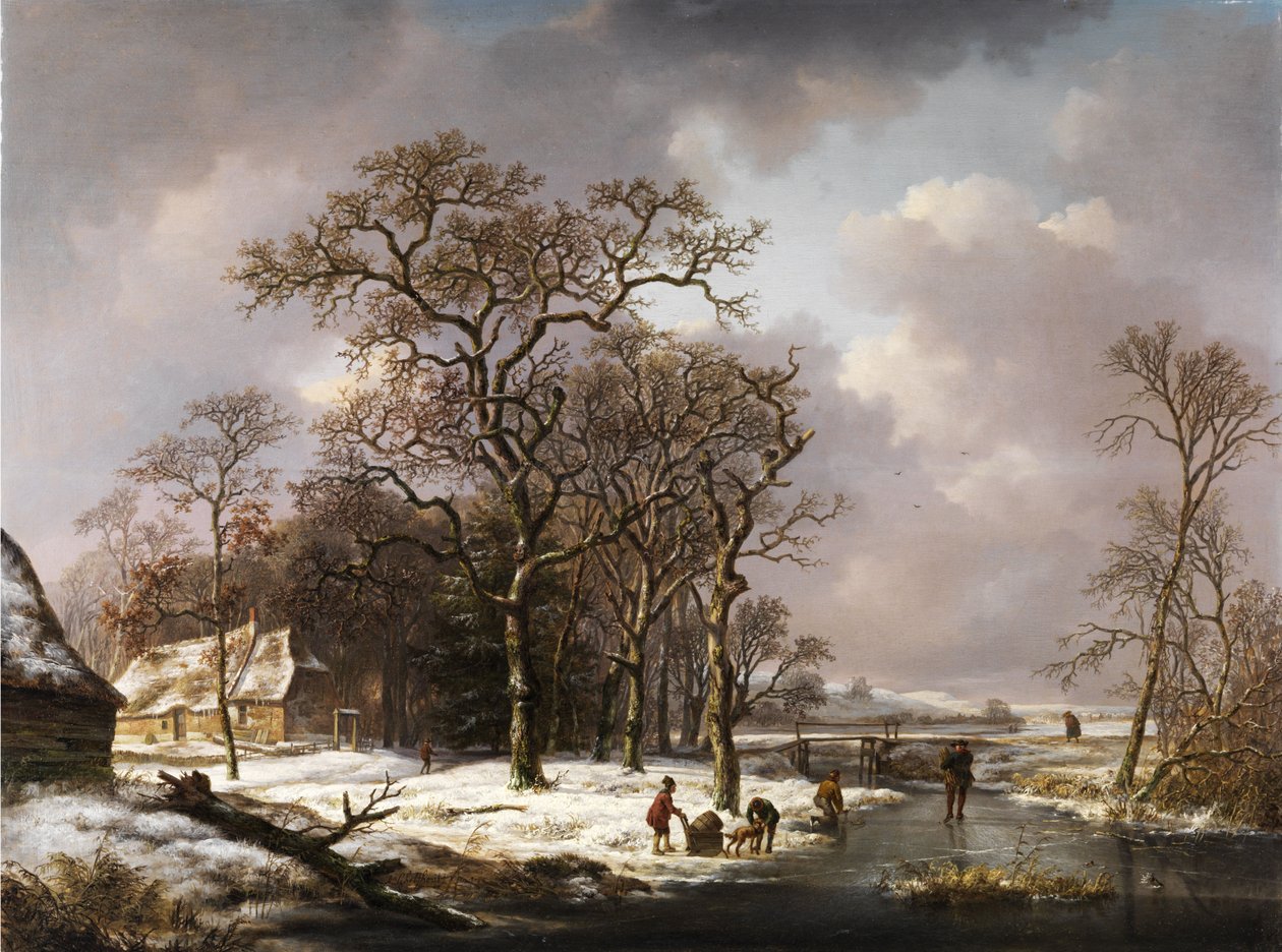 vinterlandskap av Andreas Schelfhout