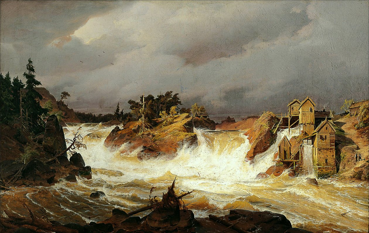German: Die Trollhättanfälle av Andreas Achenbach
