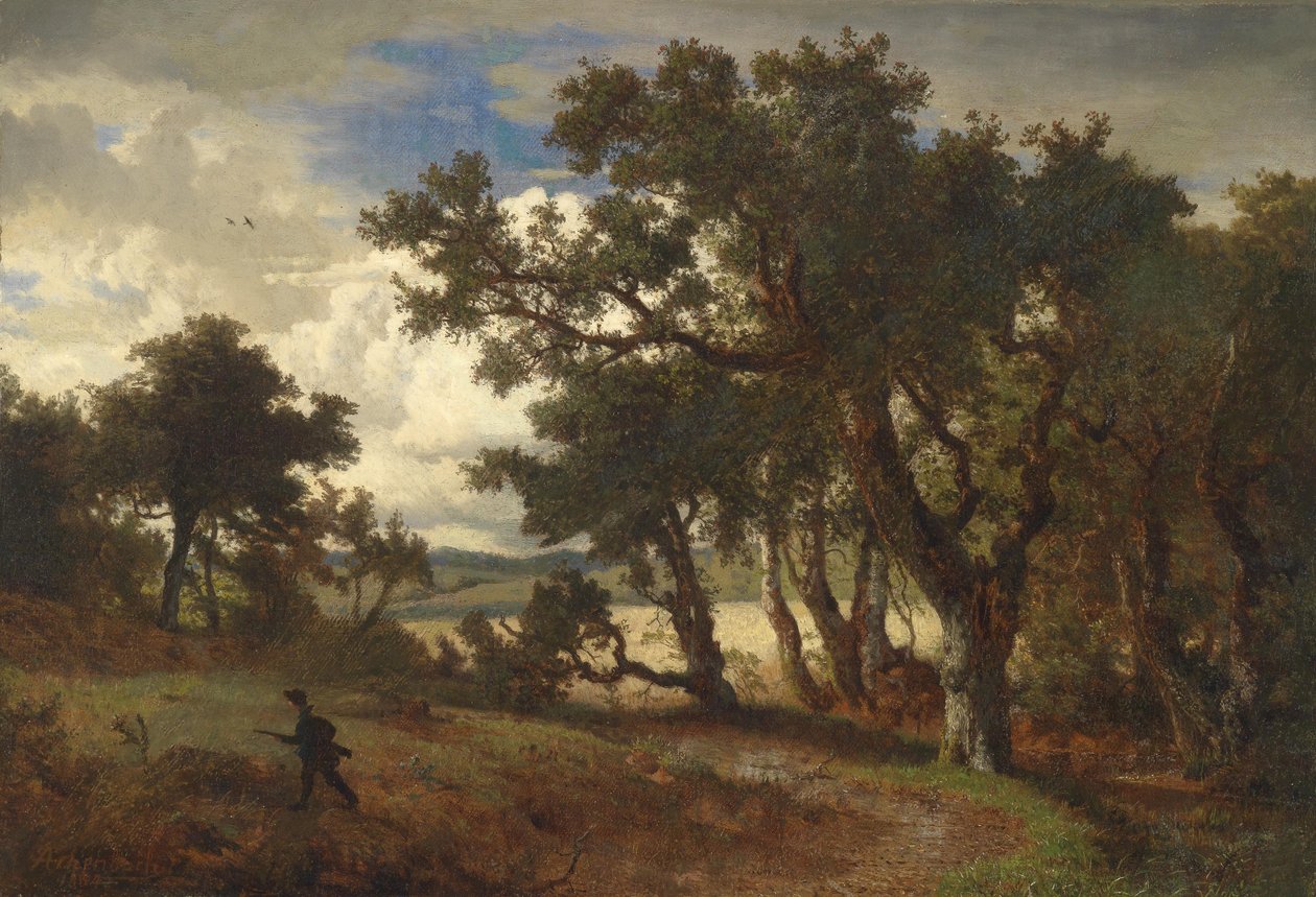 Tyska: Jägare i landskap av Andreas Achenbach